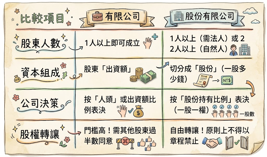 有限公司差異