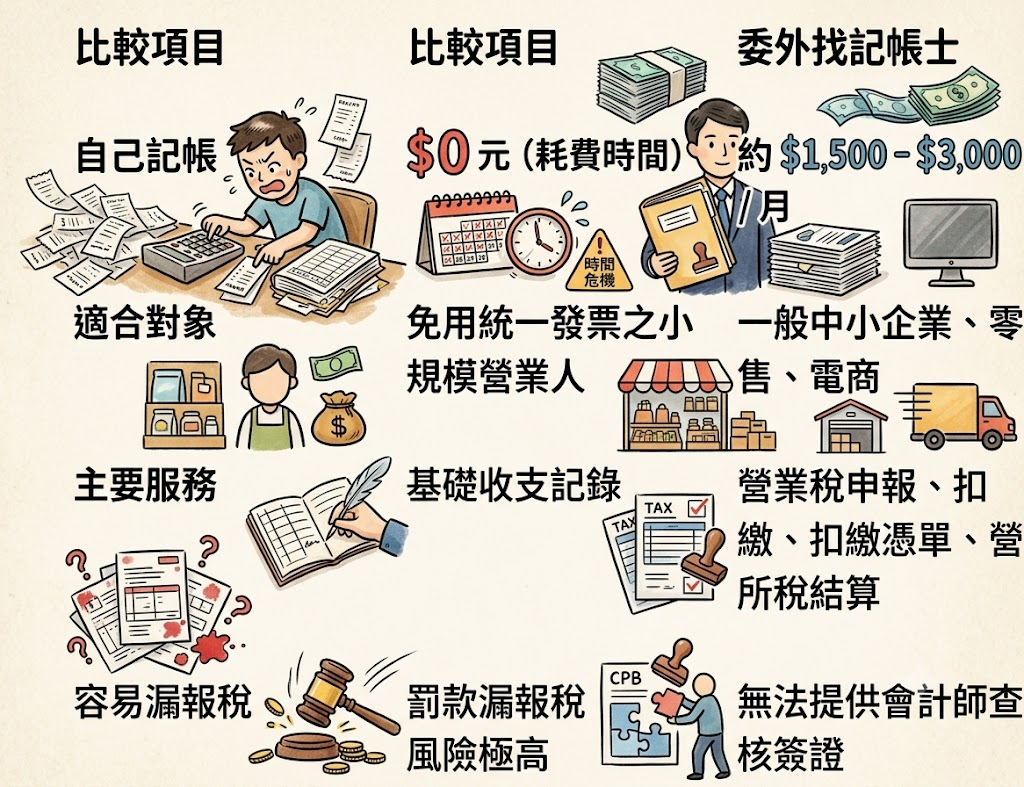 自己記帳找記帳士的優缺點